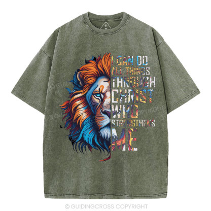 I Can Do All Things Through Christ Christian Washed T-Shirt