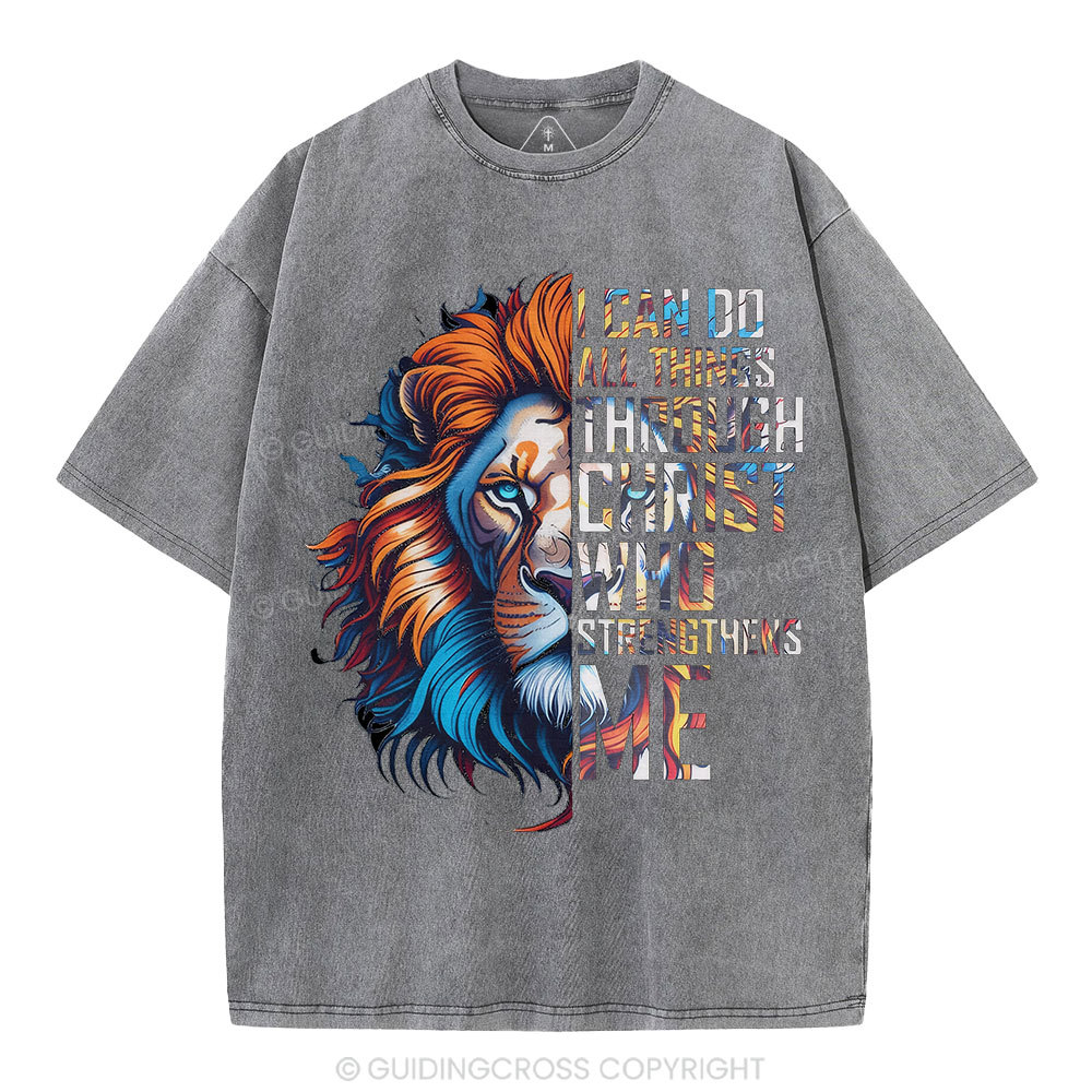 I Can Do All Things Through Christ Christian Washed T-Shirt