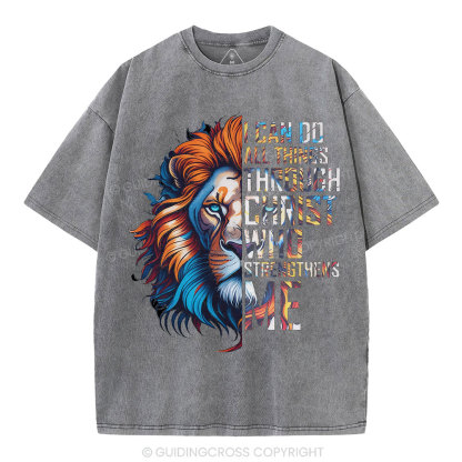 I Can Do All Things Through Christ Christian Washed T-Shirt