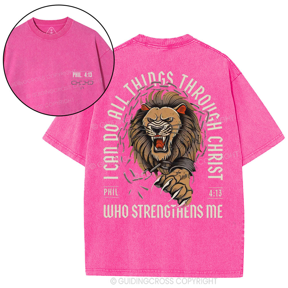 I Can Do All Things Through Christ Christian Washed T-Shirt