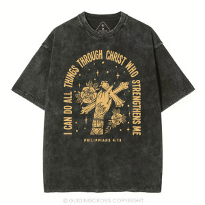 Image of I Can Do All Things Through Christ Washed T-Shirt