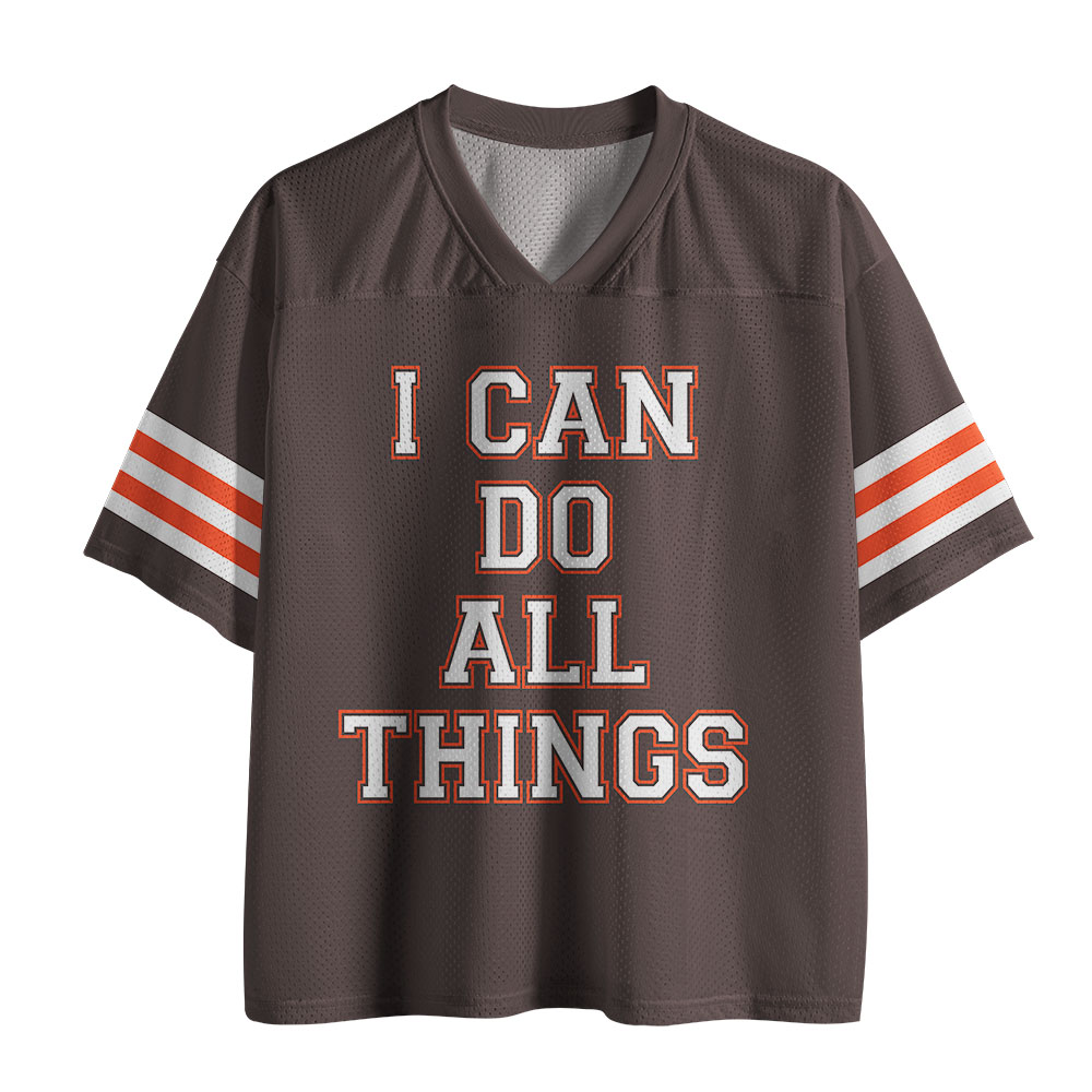 I Can Do All Things With God Christian Brown Mesh Jersey