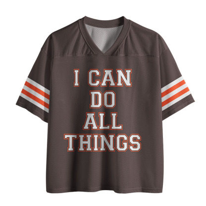I Can Do All Things With God Christian Brown Mesh Jersey