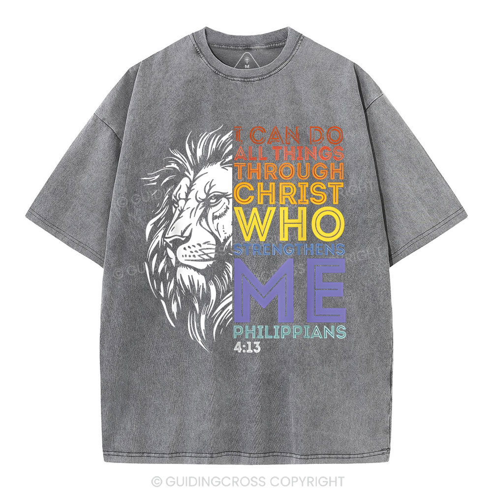 I Can Do All Things With God  Christian Washed T-Shirt