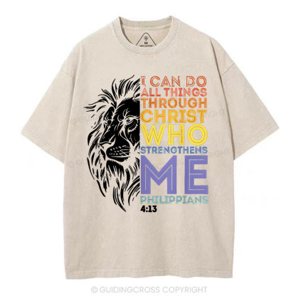 I Can Do All Things With God  Christian Washed T-Shirt