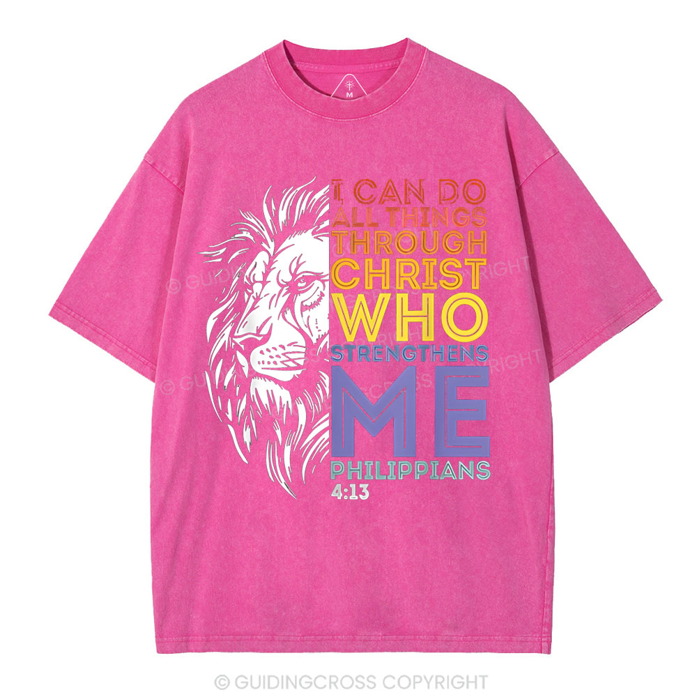 I Can Do All Things With God  Christian Washed T-Shirt