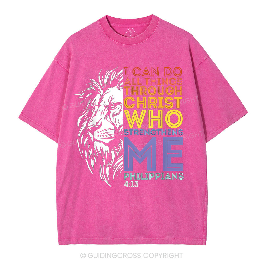 I Can Do All Things With God  Christian Washed T-Shirt
