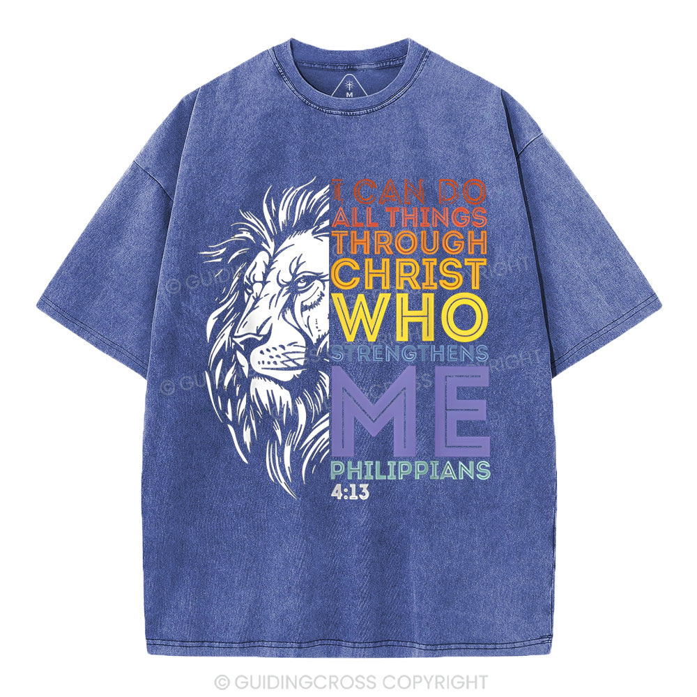 I Can Do All Things With God  Christian Washed T-Shirt
