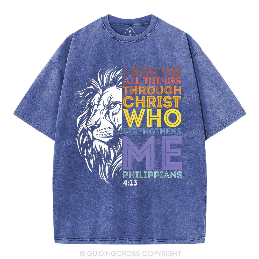 I Can Do All Things With God  Christian Washed T-Shirt