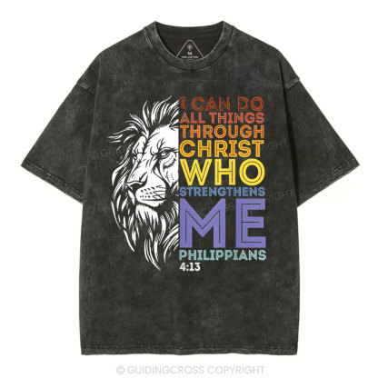 I Can Do All Things With God  Christian Washed T-Shirt