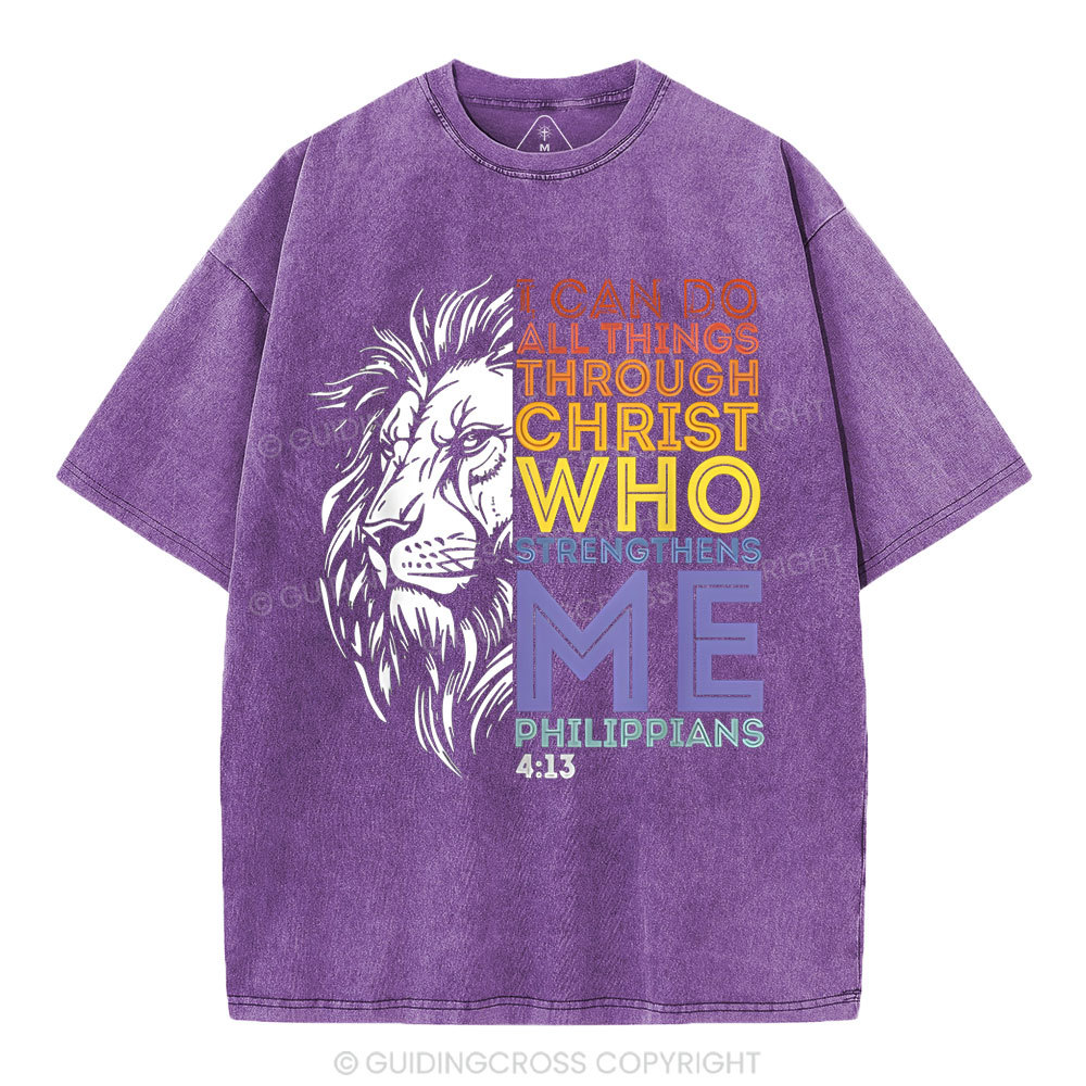 I Can Do All Things With God  Christian Washed T-Shirt