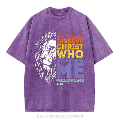 I Can Do All Things With God  Christian Washed T-Shirt