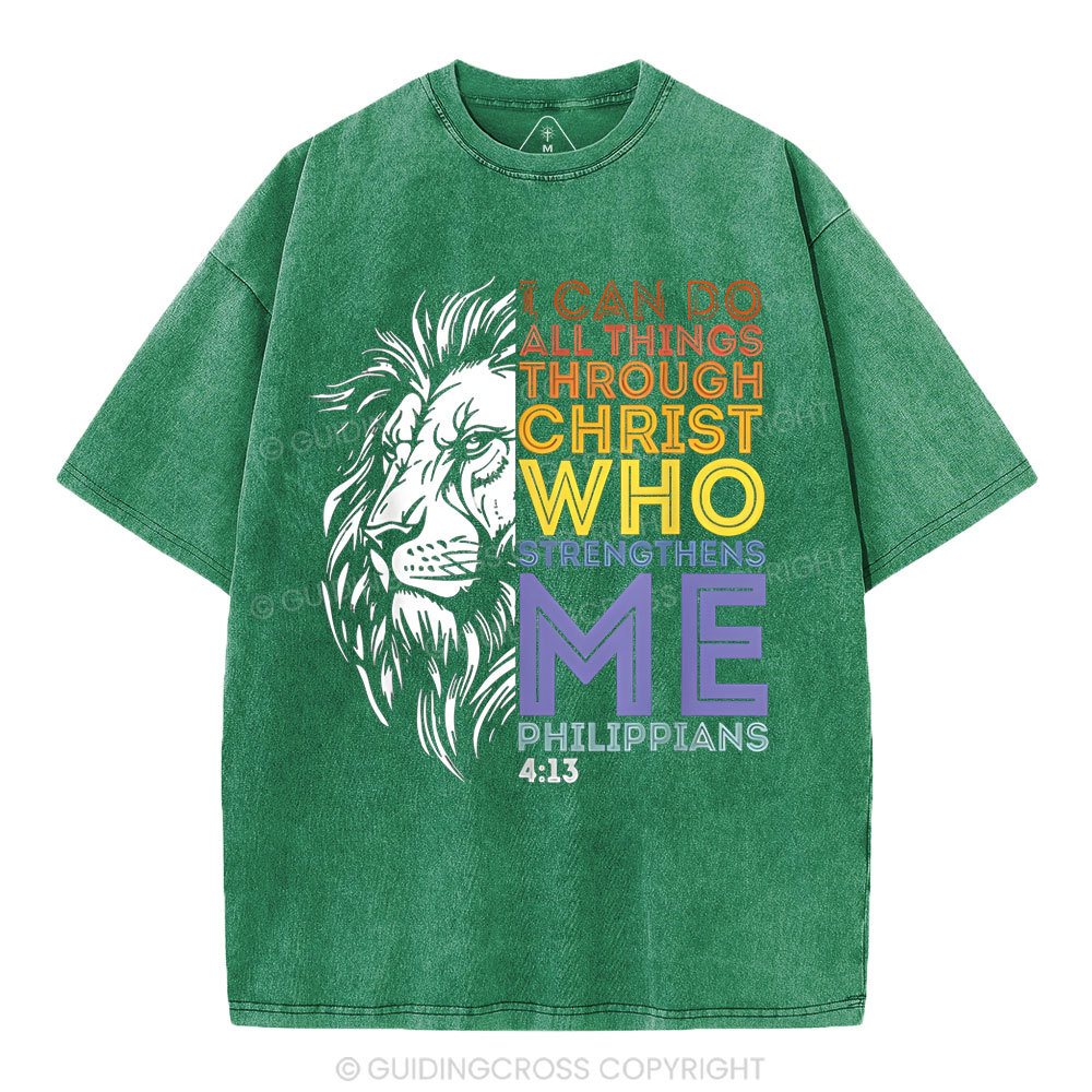 I Can Do All Things With God  Christian Washed T-Shirt
