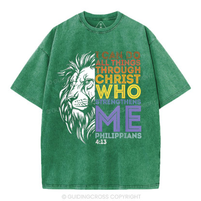 I Can Do All Things With God  Christian Washed T-Shirt