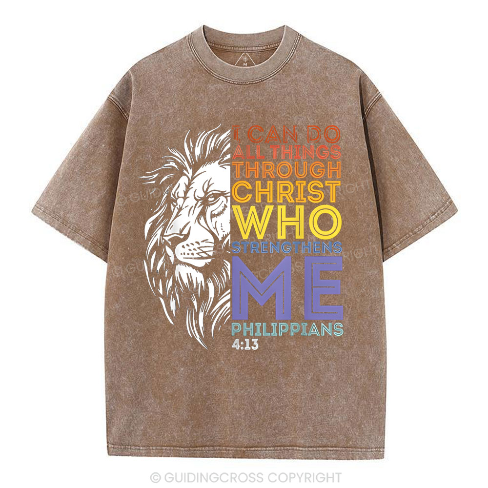 I Can Do All Things With God  Christian Washed T-Shirt