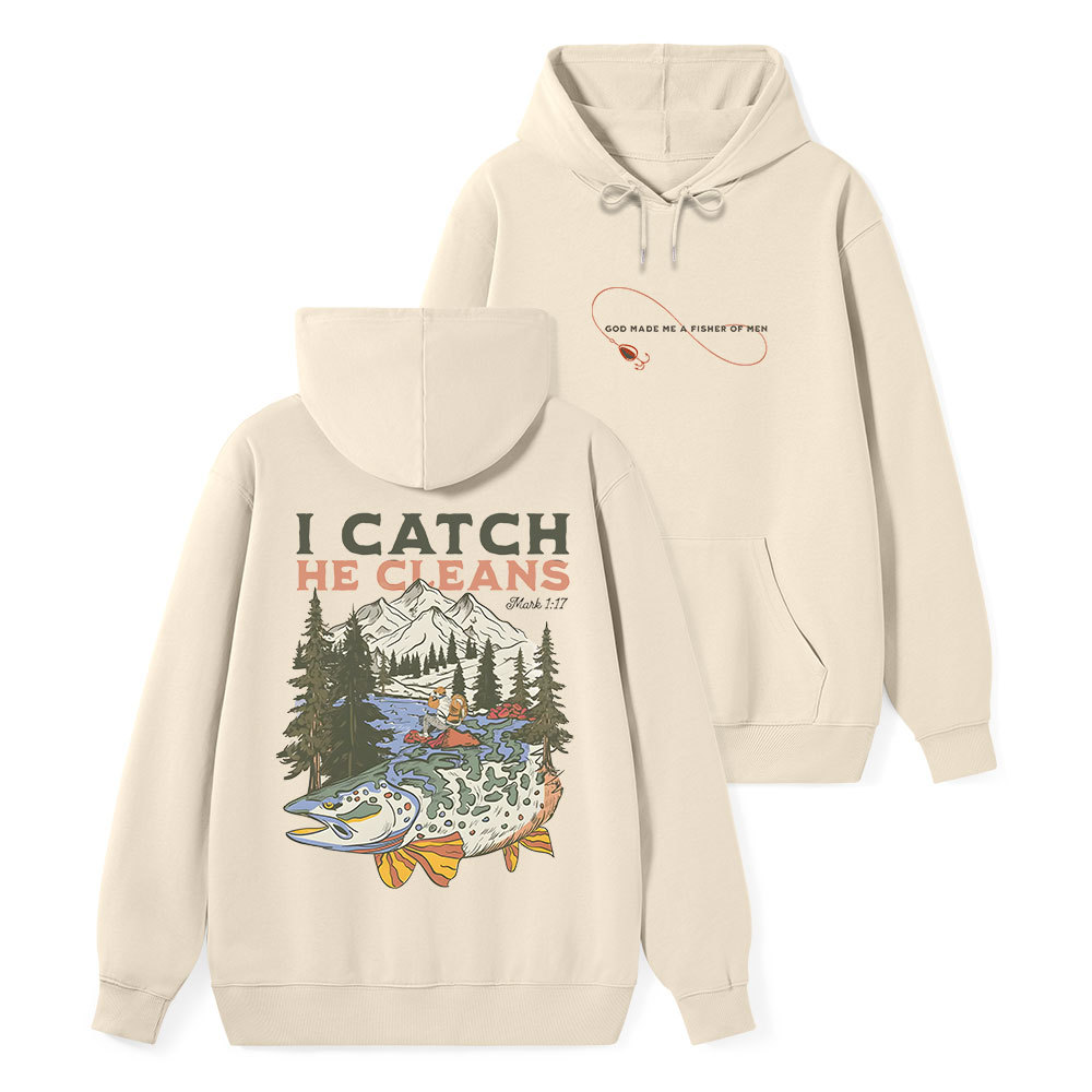 I Catch He Cleans Classic Christian Hoodie