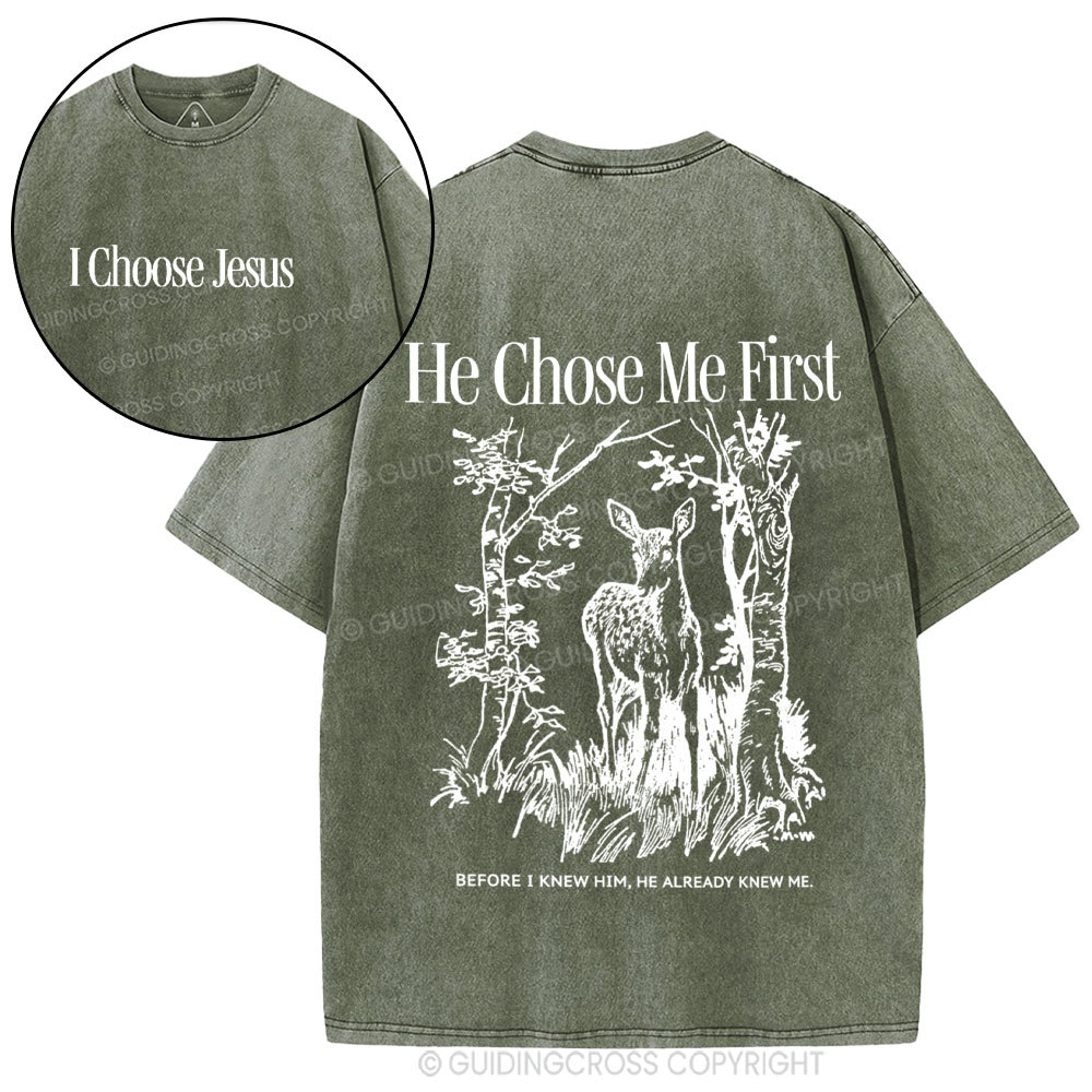 I Choose Jesus Christian Washed T-Shirt