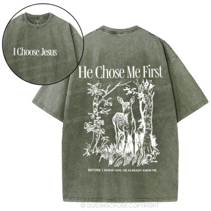 I Choose Jesus Christian Washed T-Shirt