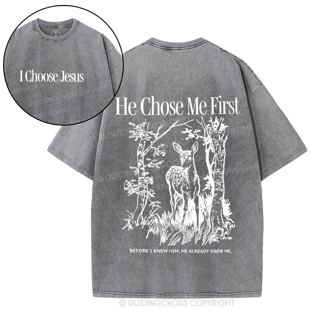 I Choose Jesus Christian Washed T-Shirt