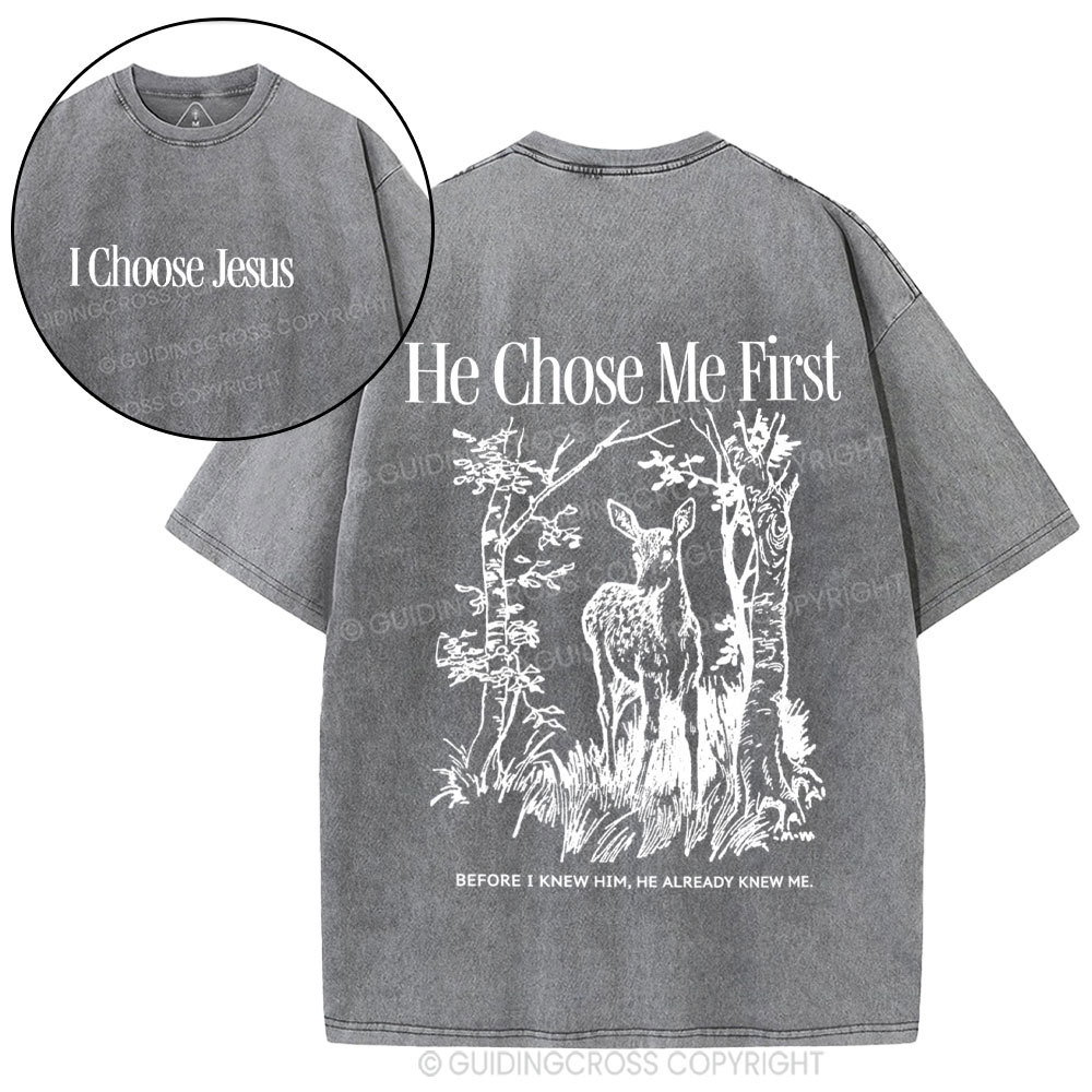 I Choose Jesus Christian Washed T-Shirt