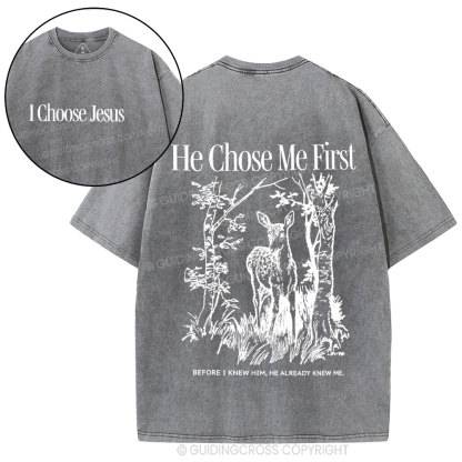 I Choose Jesus Christian Washed T-Shirt