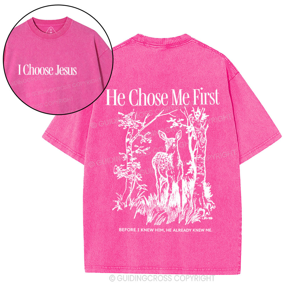 I Choose Jesus Christian Washed T-Shirt