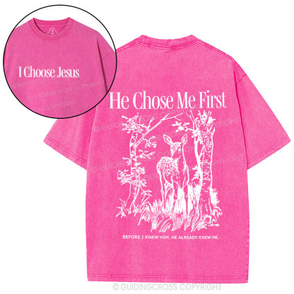 I Choose Jesus Christian Washed T-Shirt