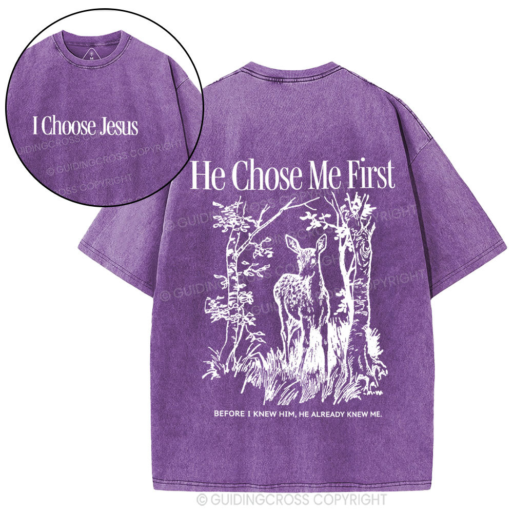 I Choose Jesus Christian Washed T-Shirt