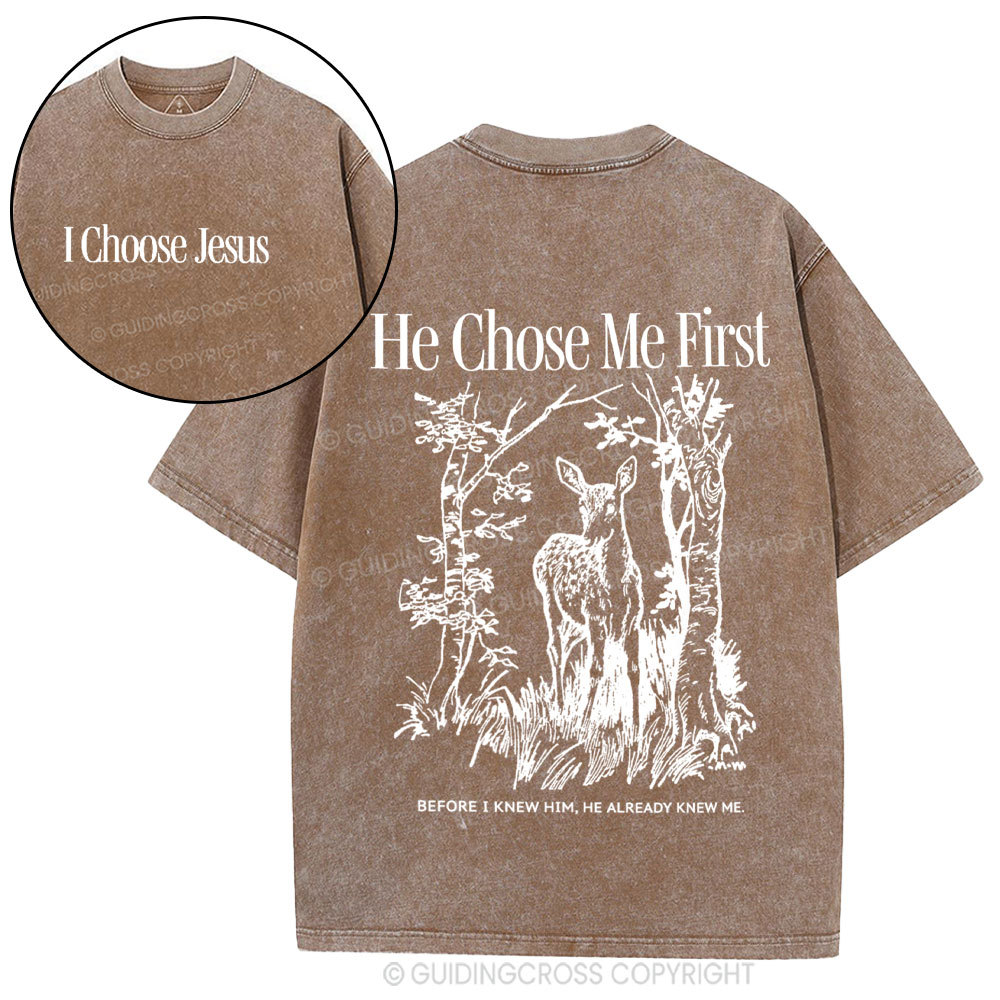 I Choose Jesus Christian Washed T-Shirt