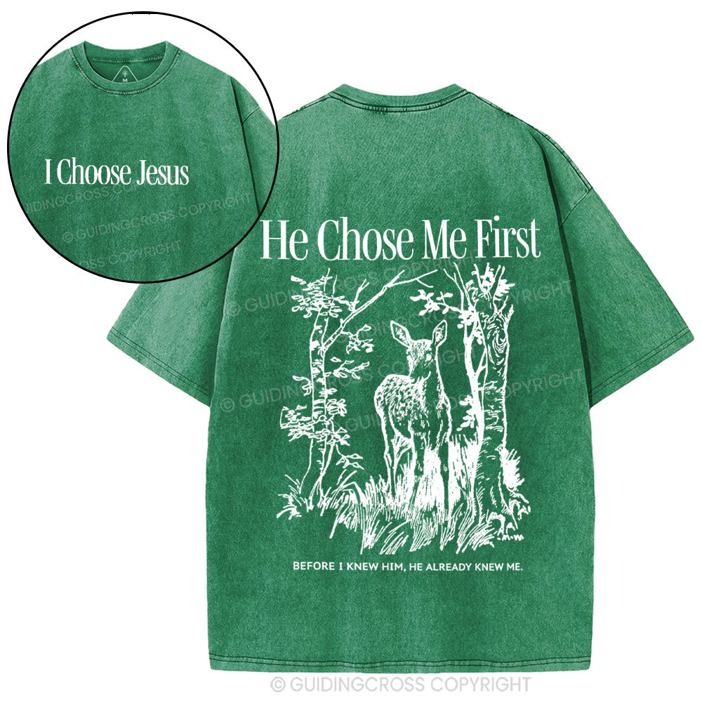 I Choose Jesus Christian Washed T-Shirt