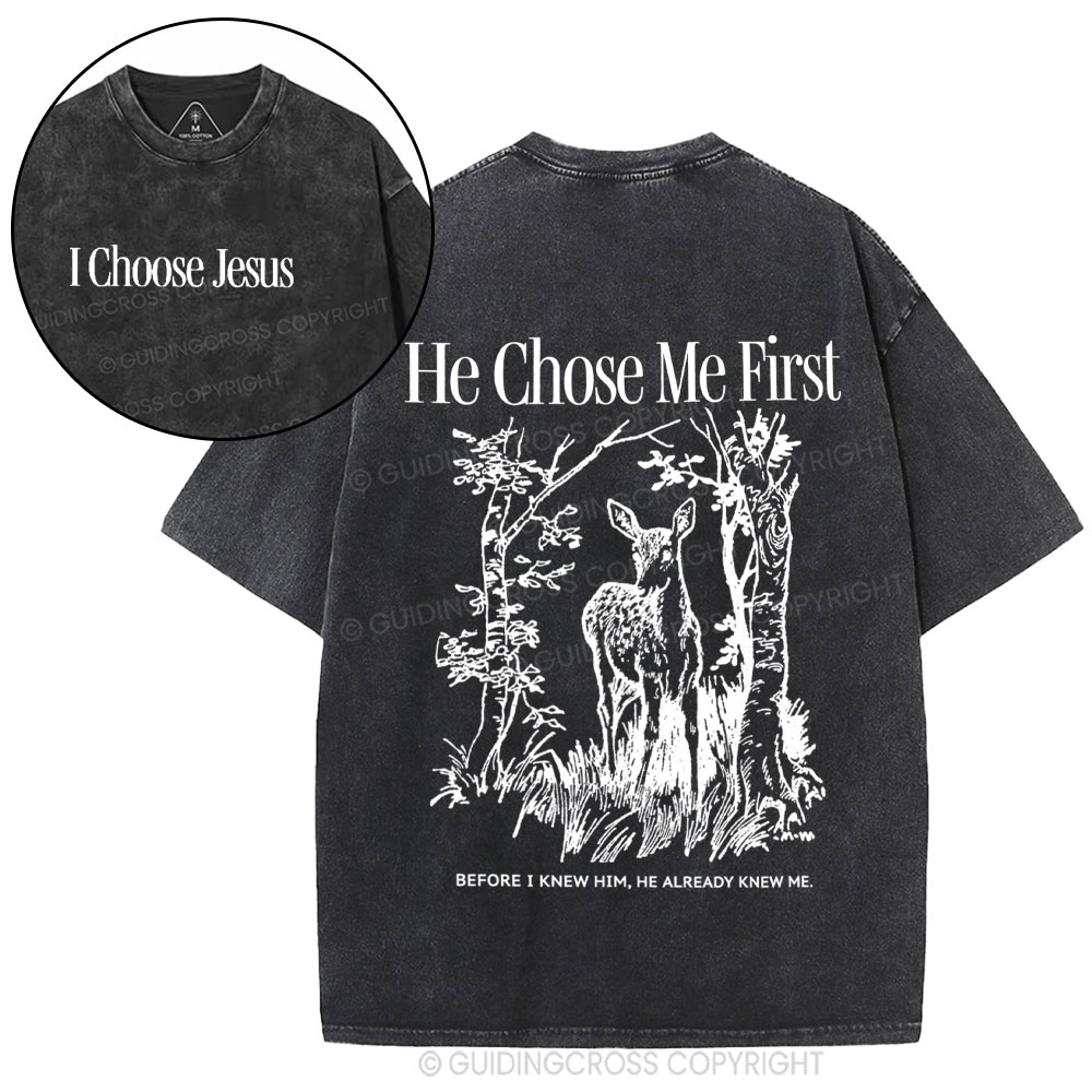 I Choose Jesus Christian Washed T-Shirt