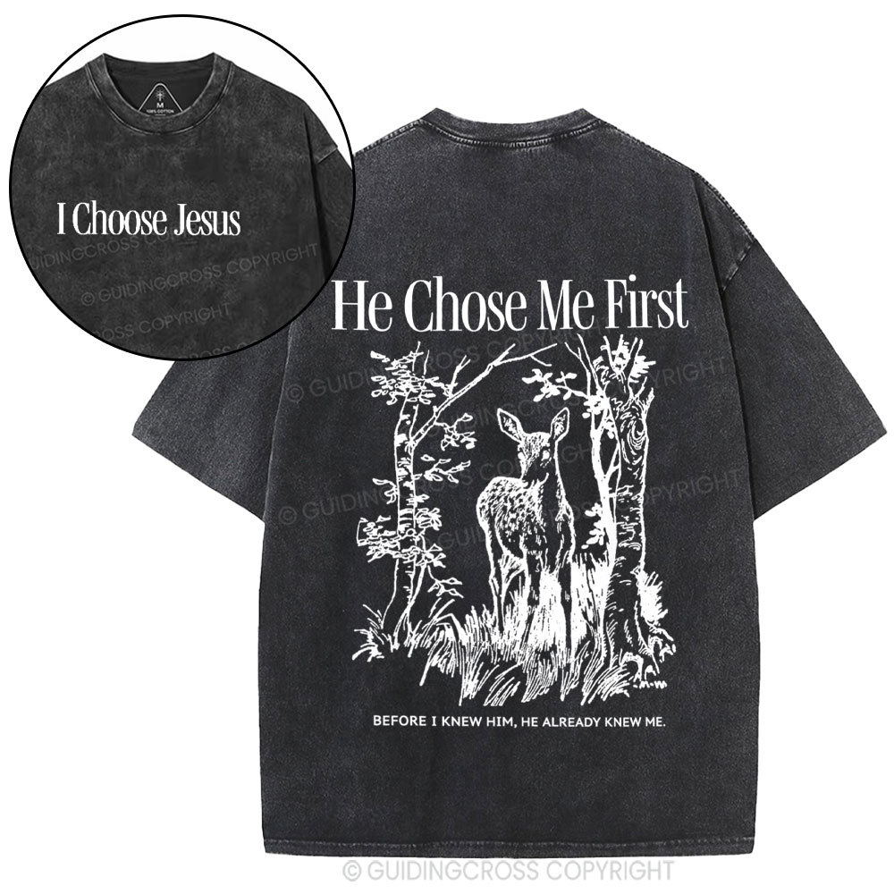 I Choose Jesus Christian Washed T-Shirt