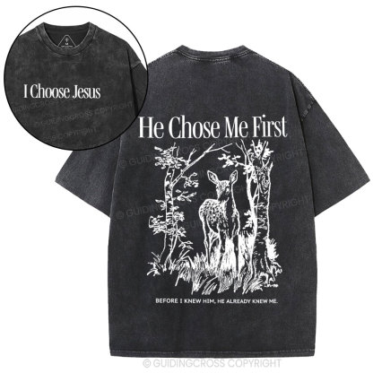 I Choose Jesus Christian Washed T-Shirt
