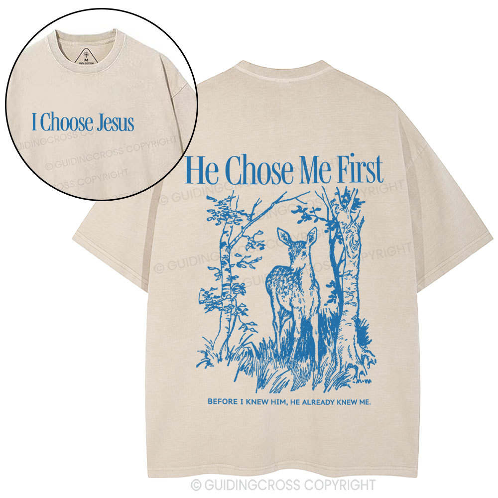 I Choose Jesus Christian Washed T-Shirt