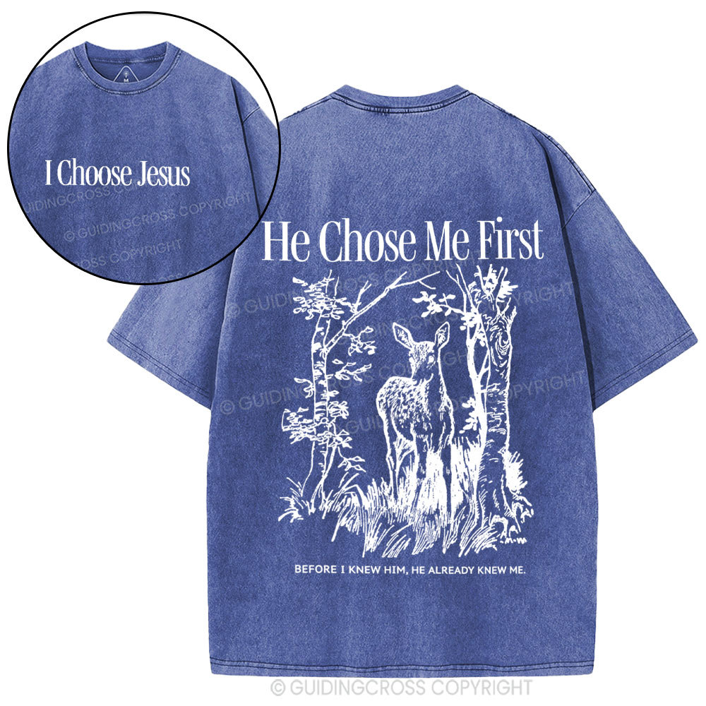 I Choose Jesus Christian Washed T-Shirt