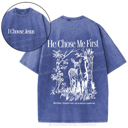 I Choose Jesus Christian Washed T-Shirt