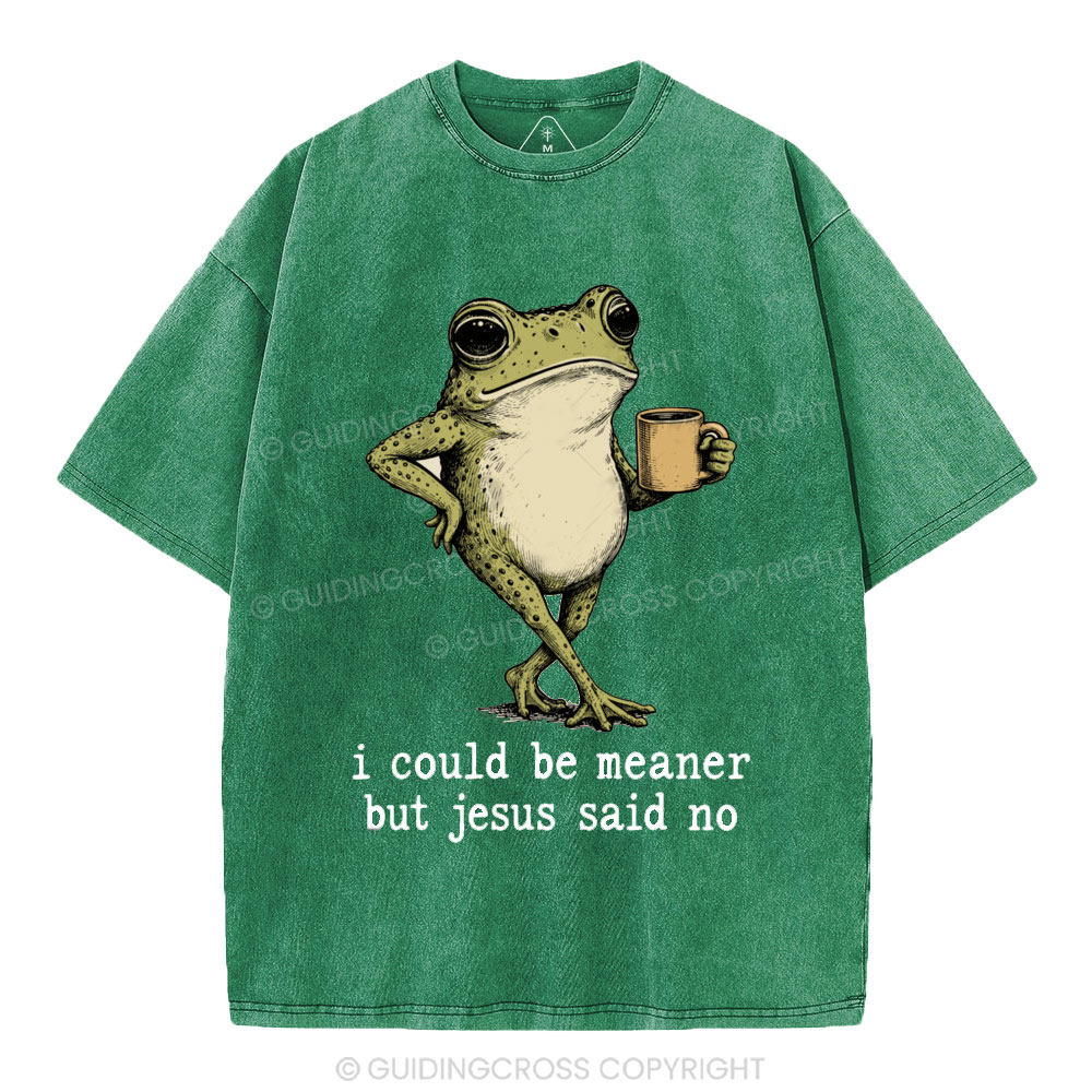 I Could Be Meaner But Jesus Said No Christian Washed T-Shirt