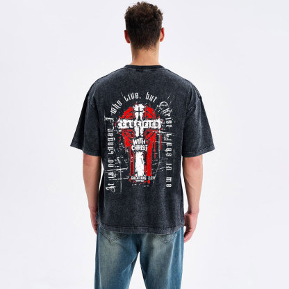 I Have Been Crucified With Christ Christian Washed T-Shirt