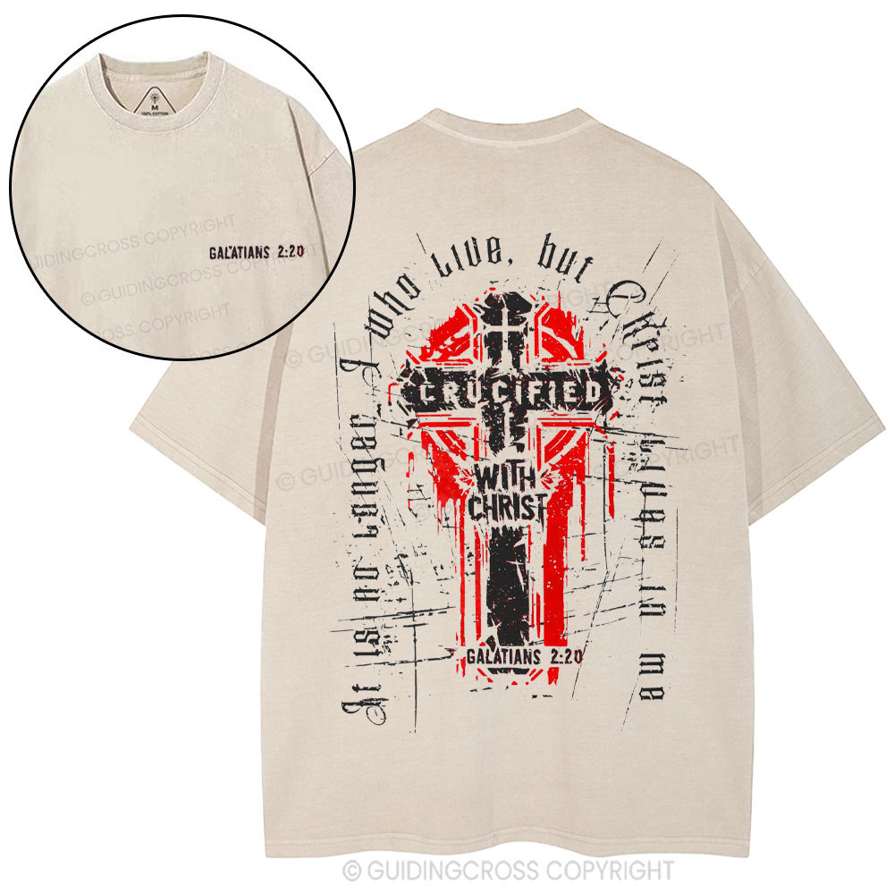 I Have Been Crucified With Christ Christian Washed T-Shirt
