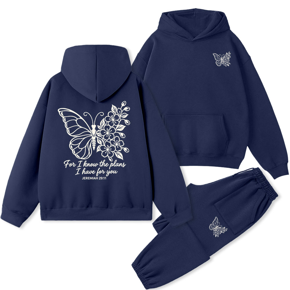 I Have Plans For You Fleece Hoodie Set