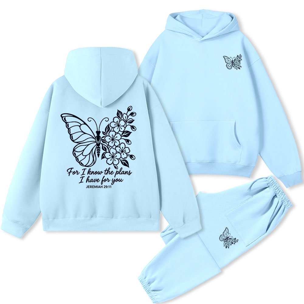 I Have Plans For You Fleece Hoodie Set