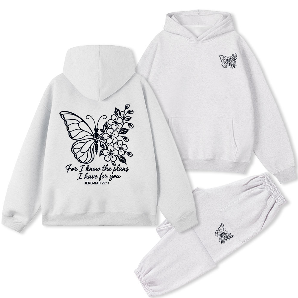 I Have Plans For You Fleece Hoodie Set