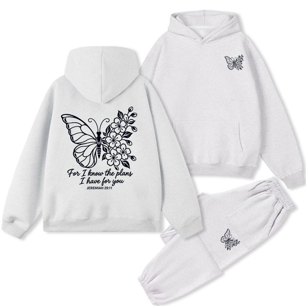 I Have Plans For You Fleece Hoodie Set