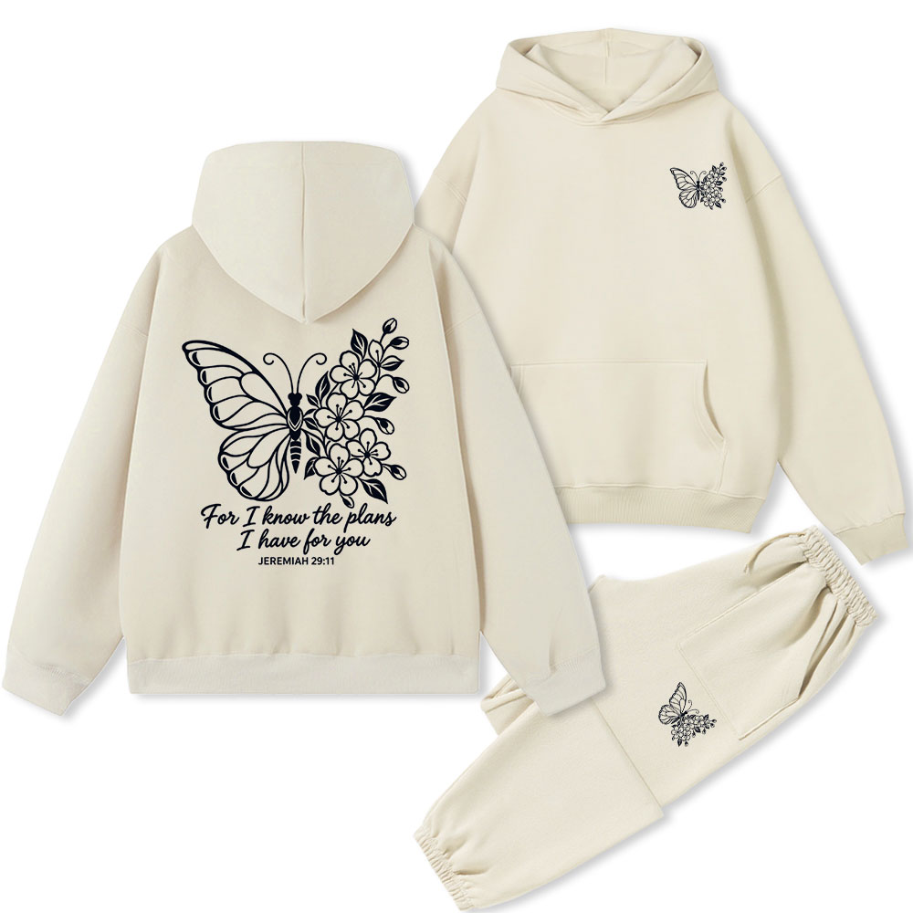 I Have Plans For You Fleece Hoodie Set