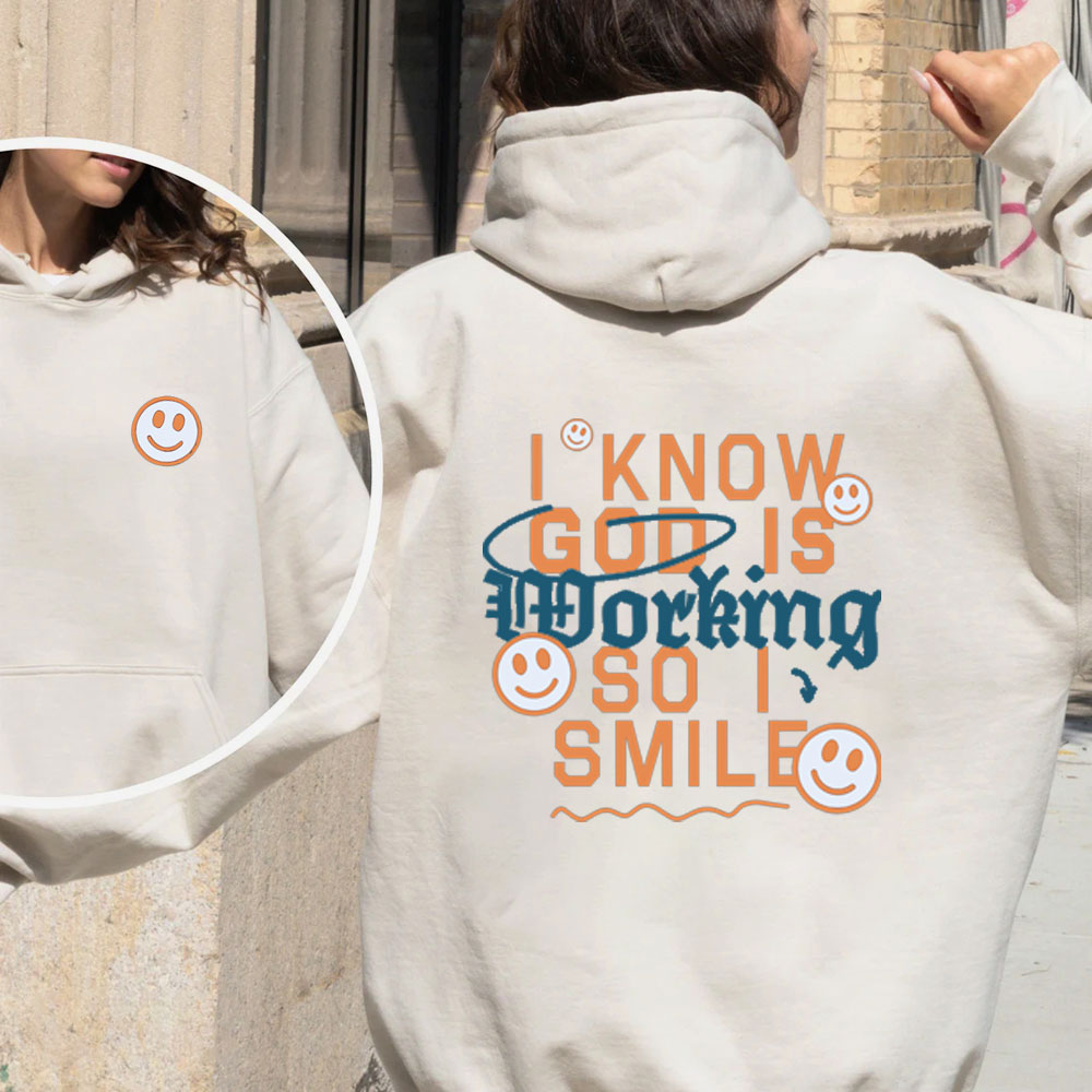 I Know God Is Working So I Smile Christian Fleece Hoodie Set