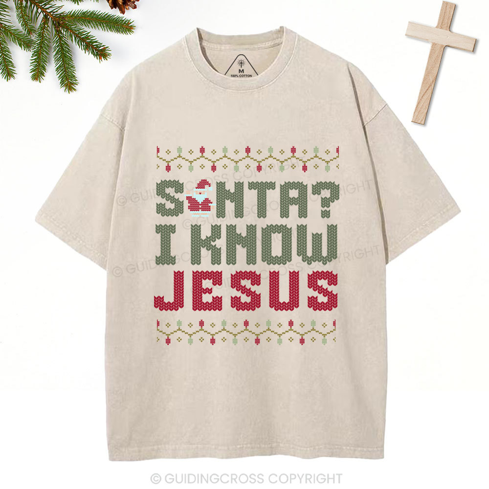 SAY JEEZ Chrisrtian Christmas Washed T-Shirt Sale - GuidingCross
