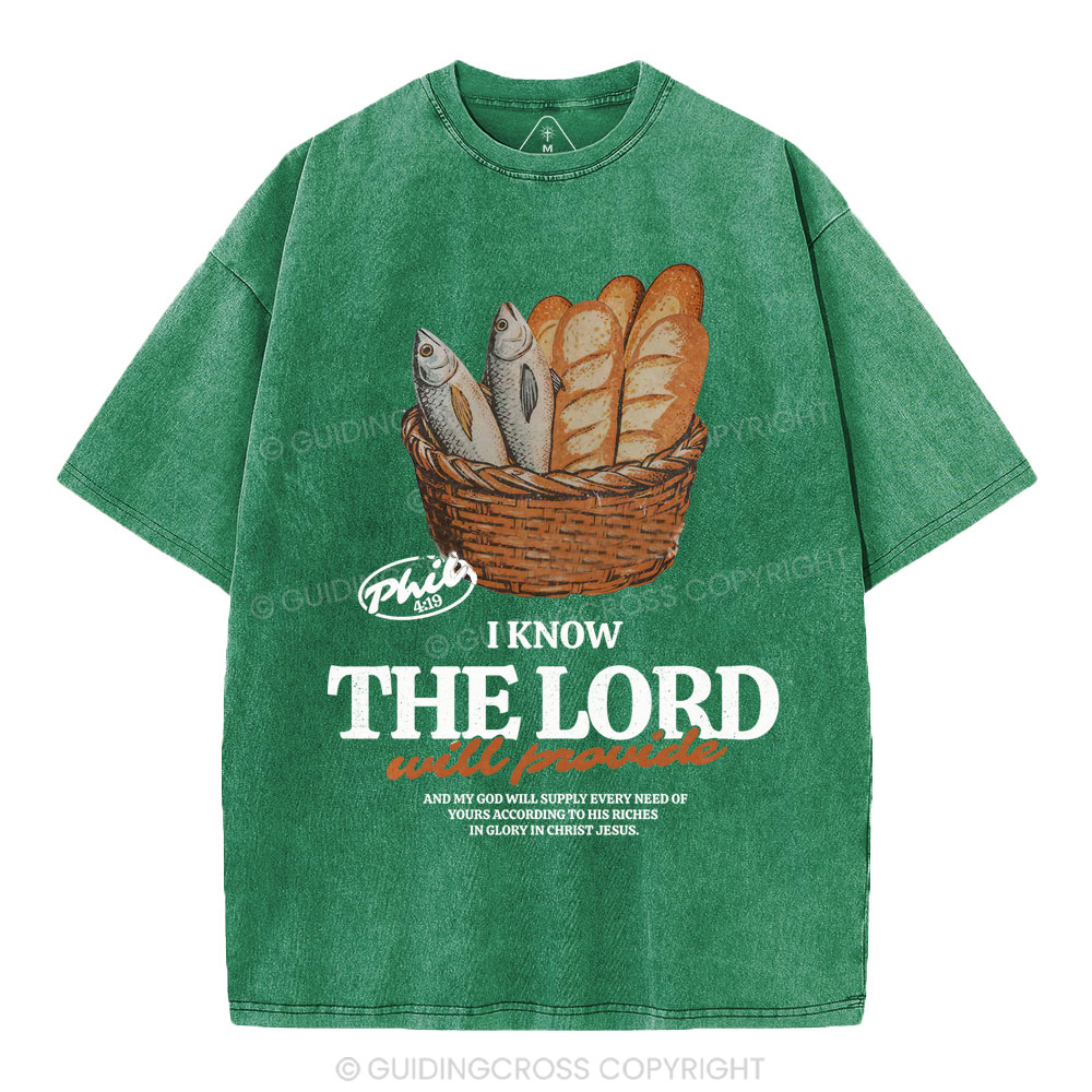 I Know The Lord Will Provide Christian Washed T-Shirt