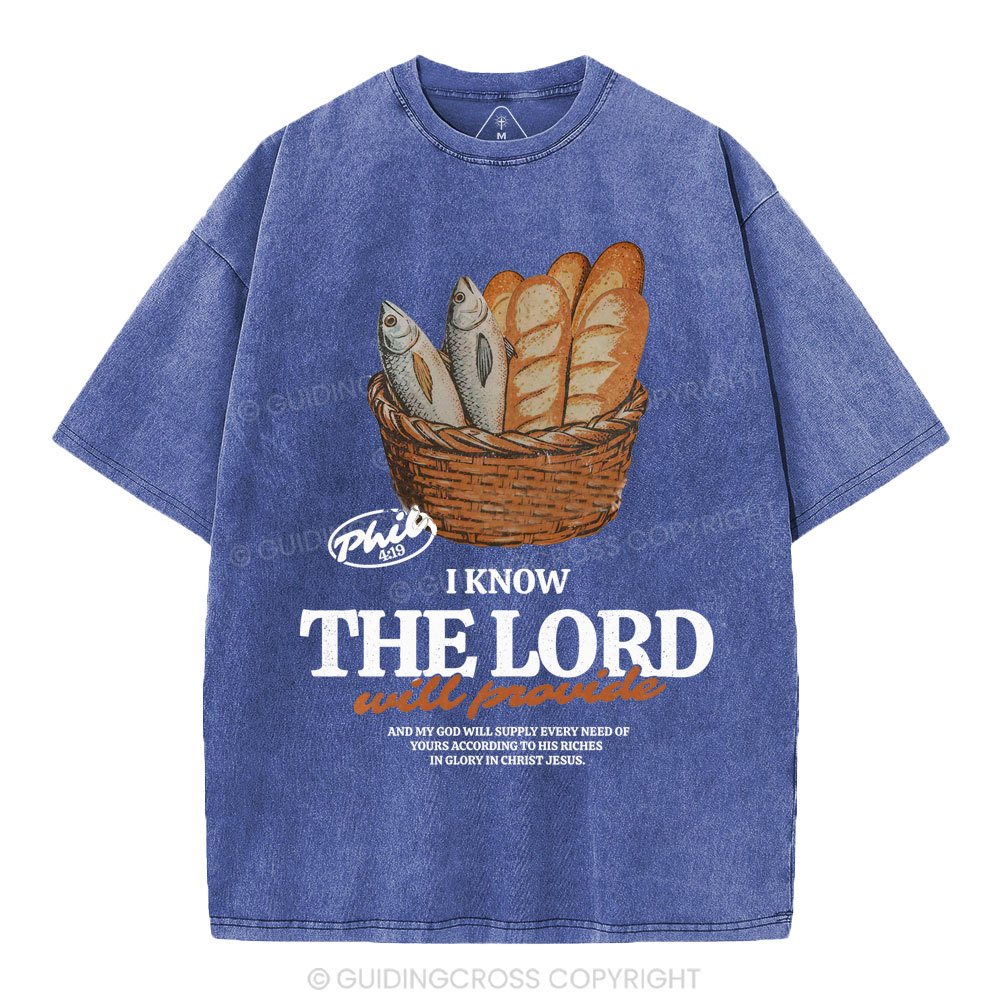 I Know The Lord Will Provide Christian Washed T-Shirt