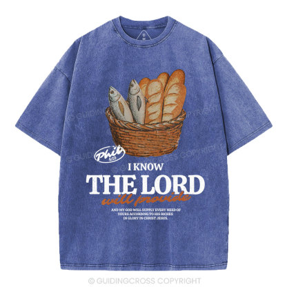 I Know The Lord Will Provide Christian Washed T-Shirt