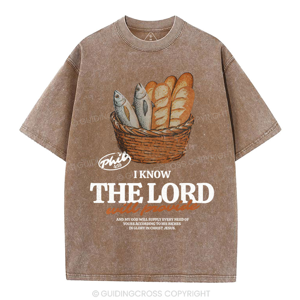 I Know The Lord Will Provide Christian Washed T-Shirt